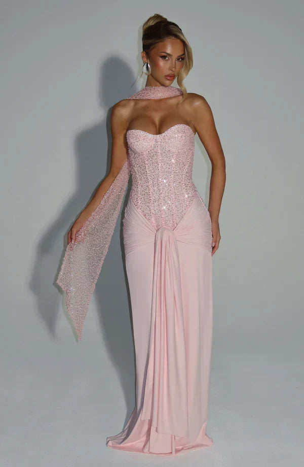 Elspeth | Women's Embellished Corset Gala Dress | Strapless Maxi