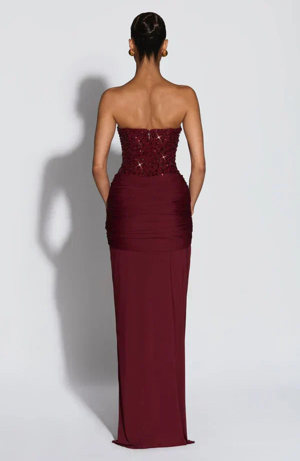 Elspeth | Women's Embellished Corset Gala Dress | Strapless Maxi
