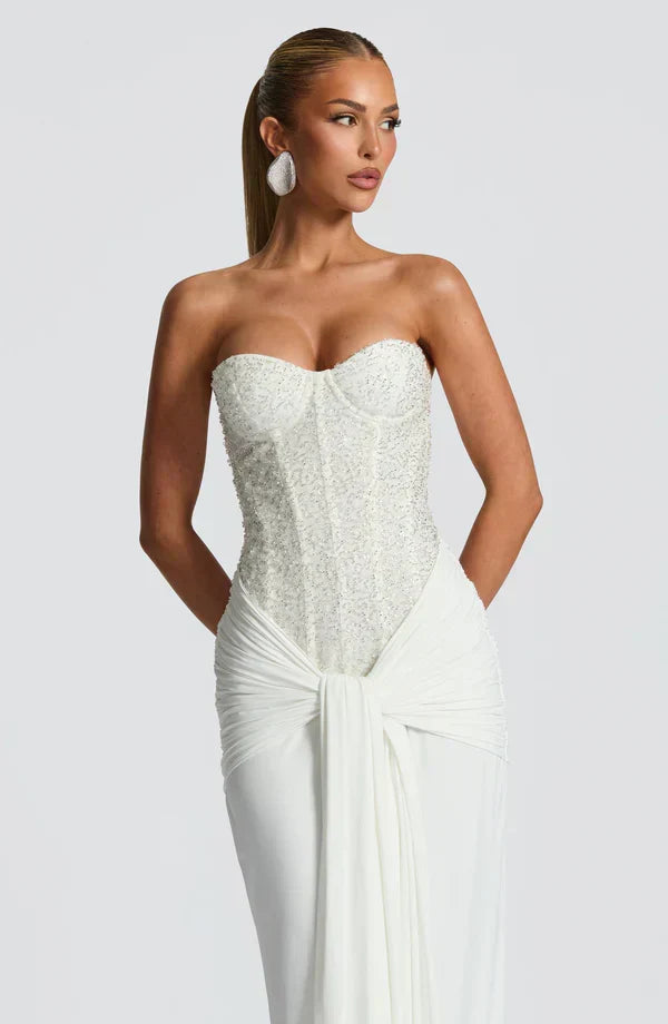 Elspeth | Women's Embellished Corset Gala Dress | Strapless Maxi