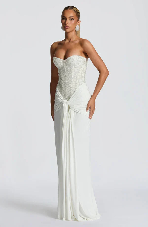 Elspeth | Women's Embellished Corset Gala Dress | Strapless Maxi