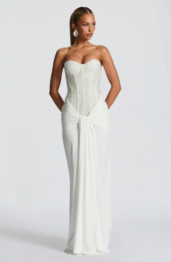 Elspeth | Women's Embellished Corset Gala Dress | Strapless Maxi