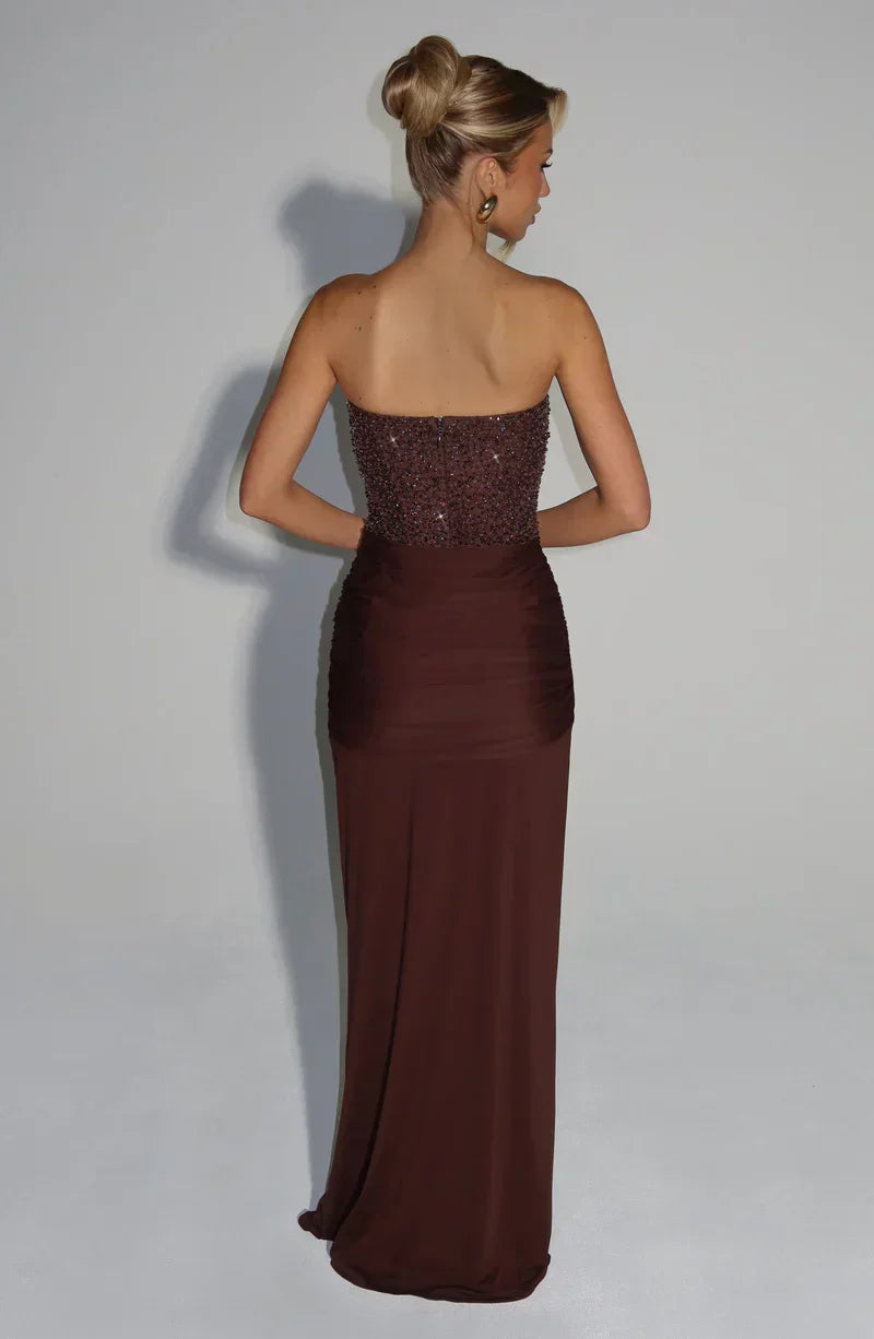Elspeth | Women's Embellished Corset Gala Dress | Strapless Maxi