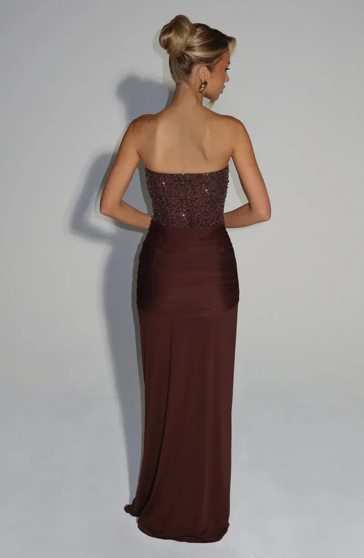 Elspeth | Women's Embellished Corset Gala Dress | Strapless Maxi
