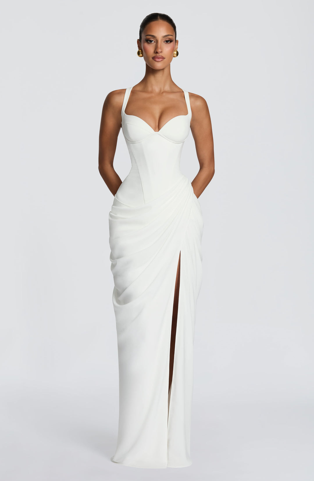 Linda | Women's Flowy Corset Wedding Guest Dress