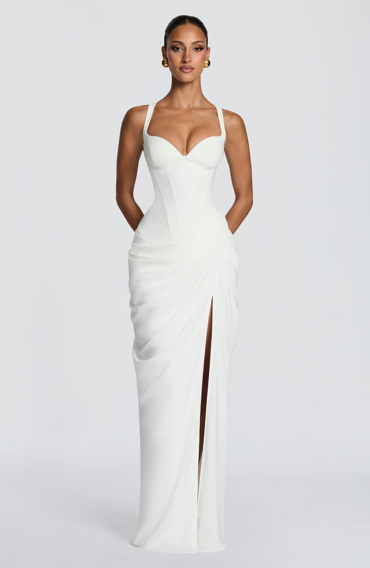 Linda | Women's Flowy Corset Wedding Guest Dress