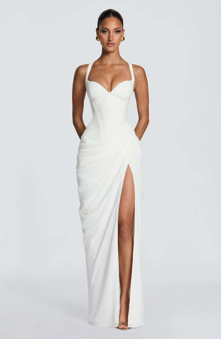 Linda | Women's Flowy Corset Wedding Guest Dress