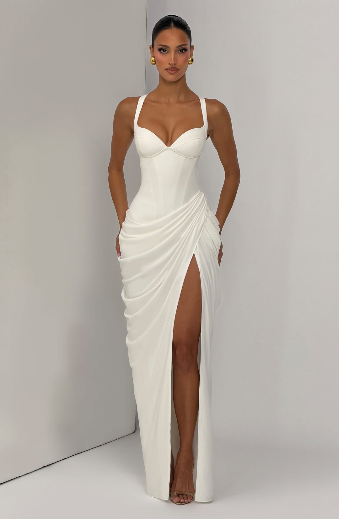 Linda | Women's Flowy Corset Wedding Guest Dress