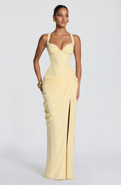 Linda | Women's Flowy Corset Wedding Guest Dress