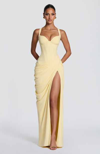 Linda | Women's Flowy Corset Wedding Guest Dress