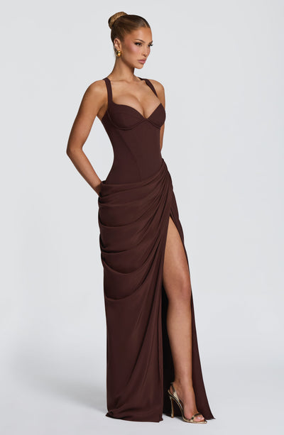 Linda | Women's Flowy Corset Wedding Guest Dress