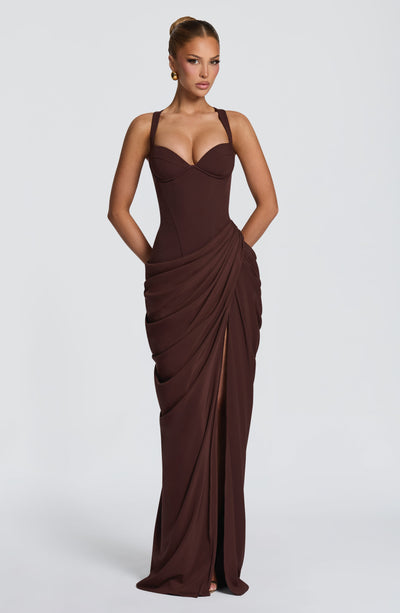 Linda | Women's Flowy Corset Wedding Guest Dress
