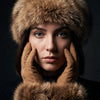 Wynn | Women's Faux Fur Trim Knit Headband and Gloves Set