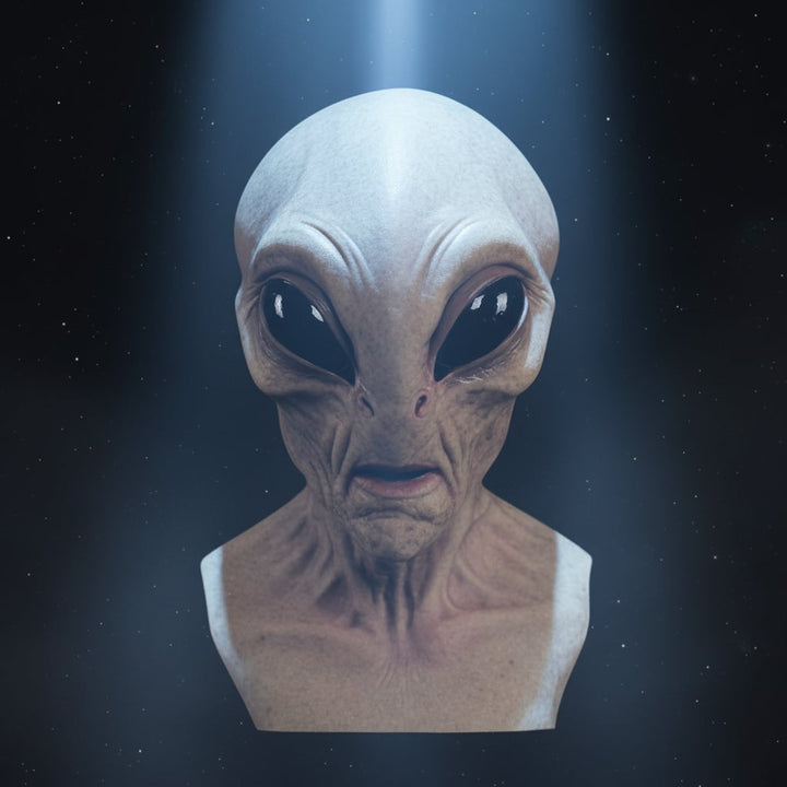 Halloween Alien Head Mask with Creepy Realistic Wrinkled Design for Costume Party