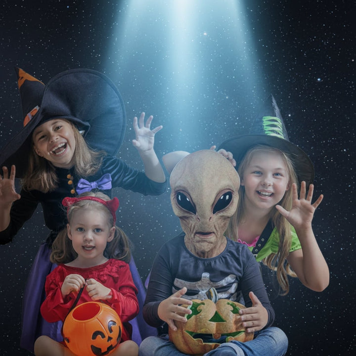 Halloween Alien Head Mask with Creepy Realistic Wrinkled Design for Costume Party