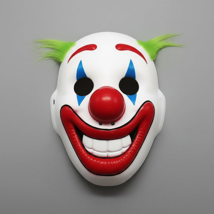Scary Evil Clown Halloween Mask with Synthetic Hair for Halloween Custome Party