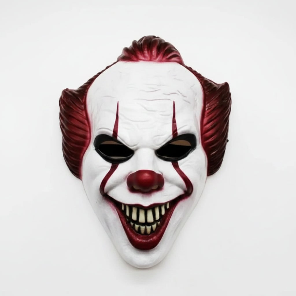 Scary Evil Clown Halloween Mask with Synthetic Hair for Halloween Custome Party