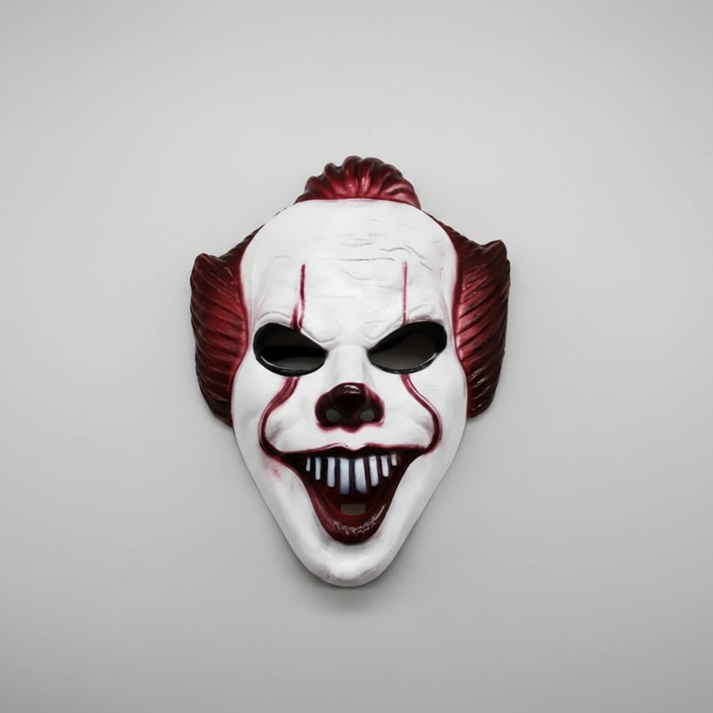 Scary Evil Clown Halloween Mask with Synthetic Hair for Halloween Custome Party