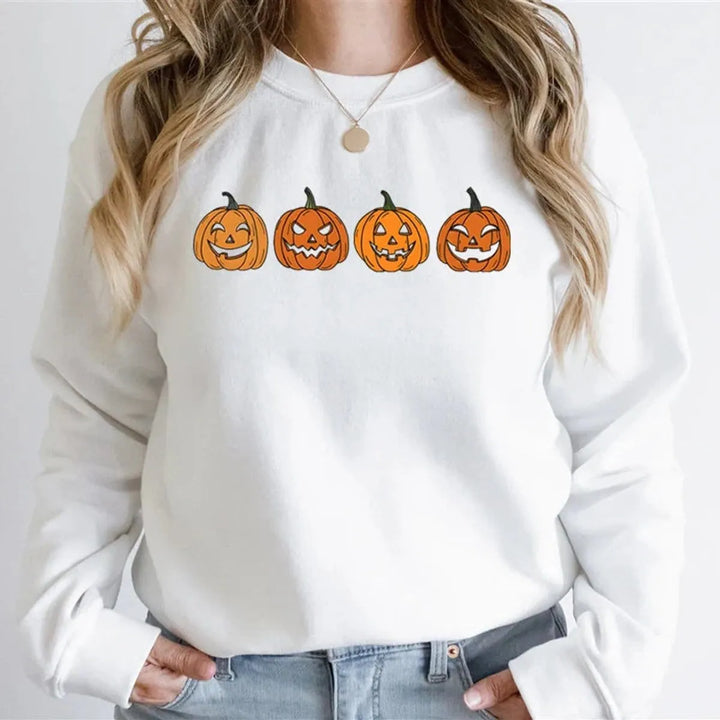 Women's Halloween Graphic Crewneck Sweatshirt & Jack-o-Lantern Pullover