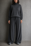 Wearbella | Women's Turtleneck Matching Set | Wide-Leg Pants