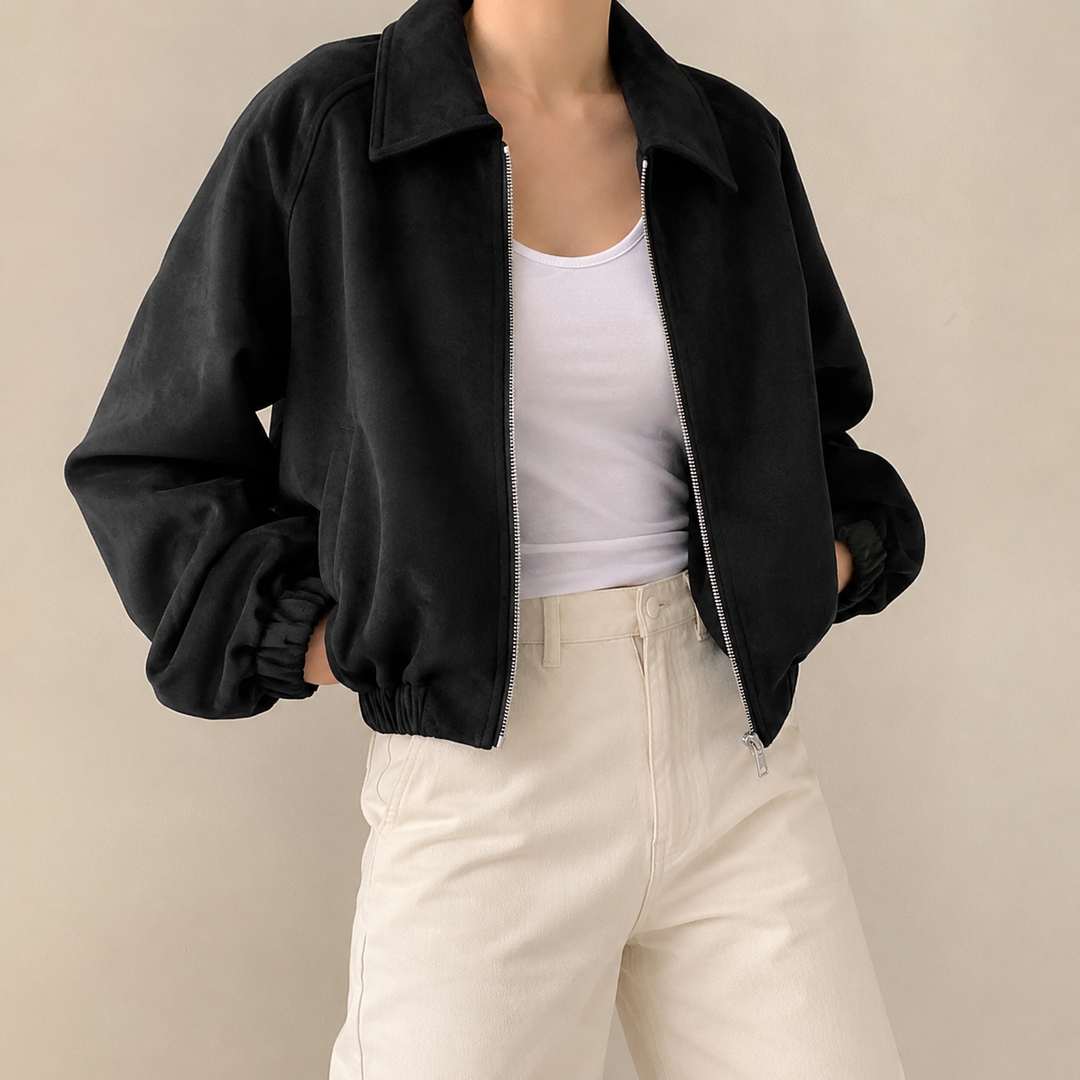 Thornbury Faux Suede Crop Jacket