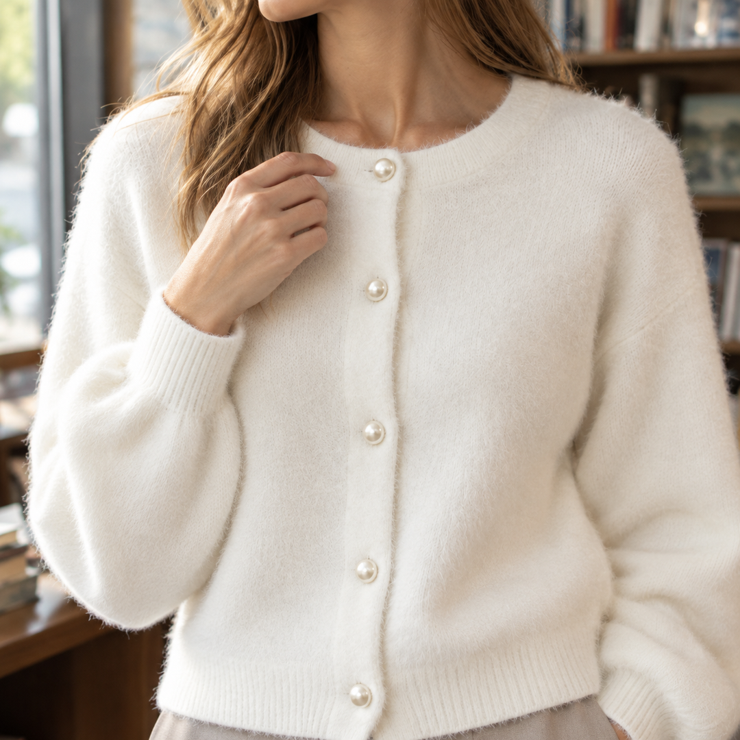 Oriane-Claire Pearl Button Cardigan