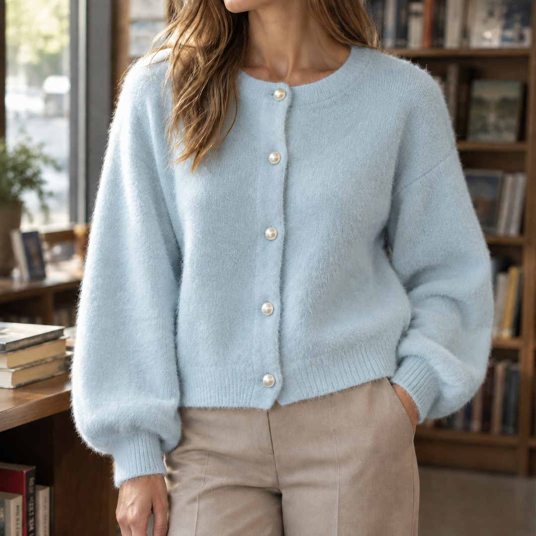 Oriane-Claire Pearl Button Cardigan