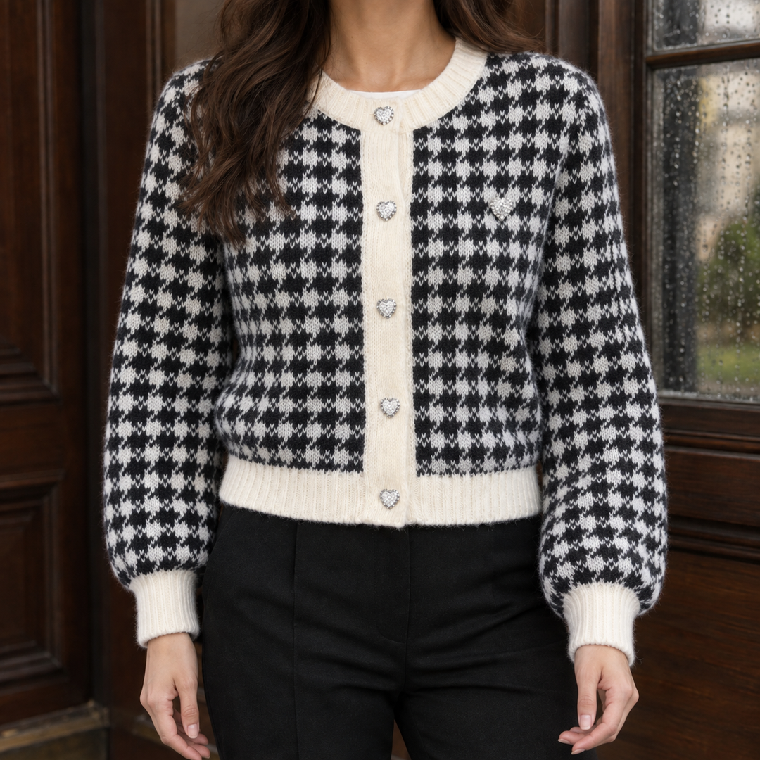 Alina-Rose Houndstooth Cardigan