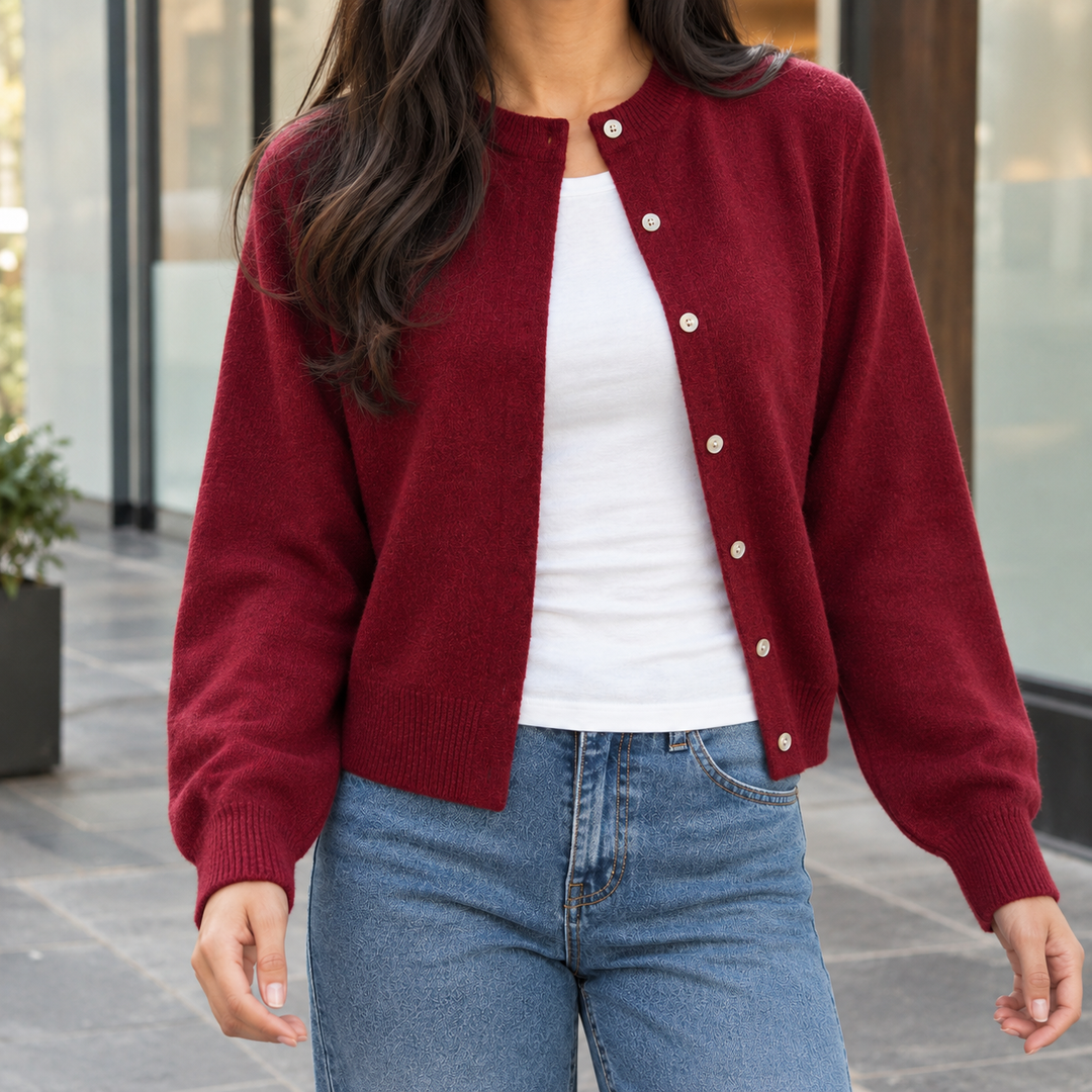 Pomeline-Eve Round Neck Cardigan