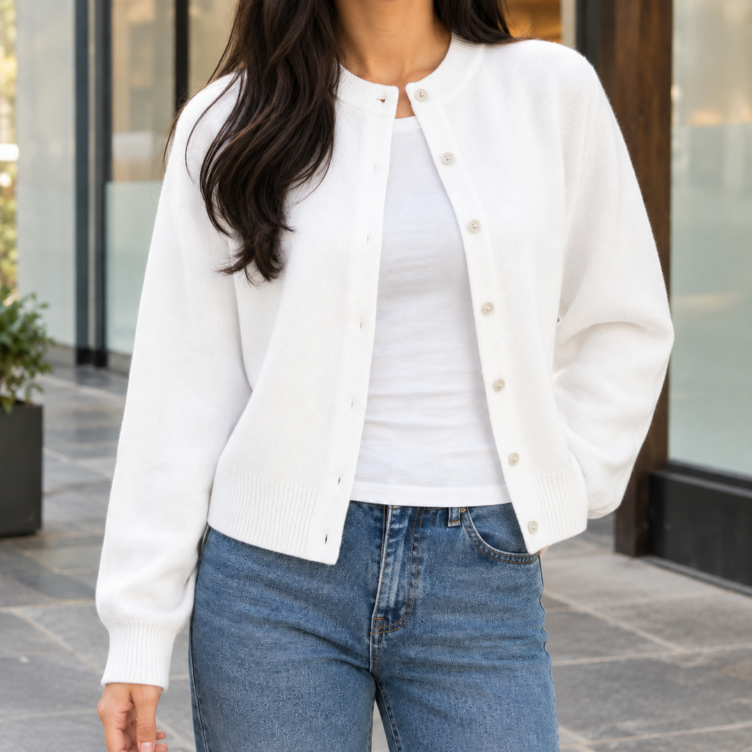 Pomeline-Eve Round Neck Cardigan