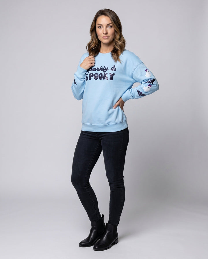 Women's Halloween Sweatshirt Printed Graphic Crew Neck