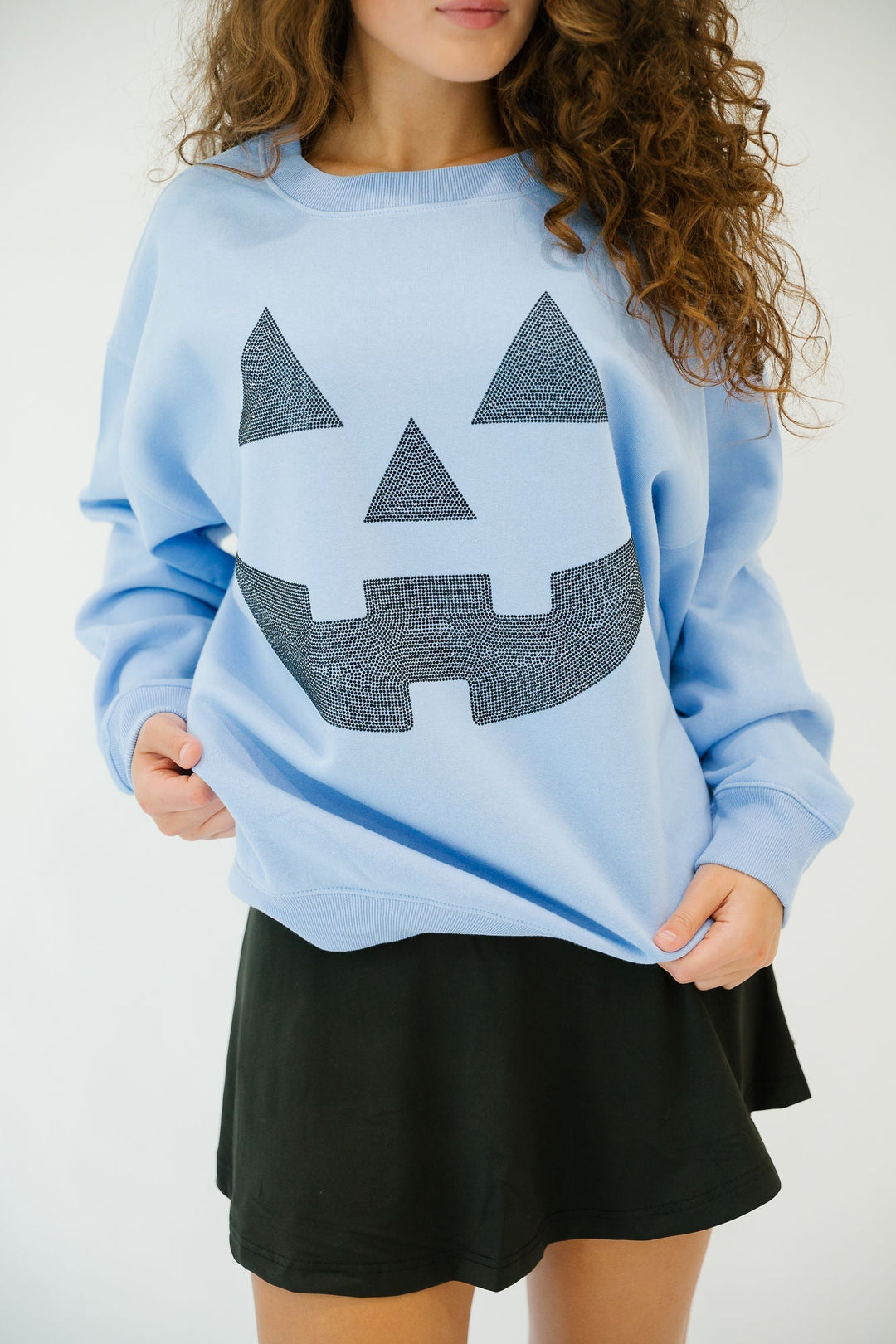 Women's Festive Halloween Color-Block Pullover Sweatshirt & Cropped Sweater