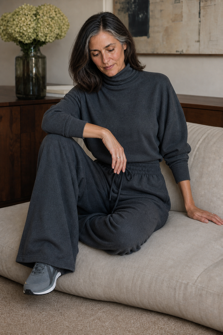 Wearbella | Women's Turtleneck Matching Set | Wide-Leg Pants