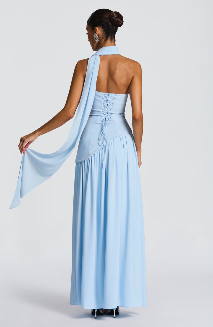 Marielle | Women's Evening Crepe Thigh Split Dress