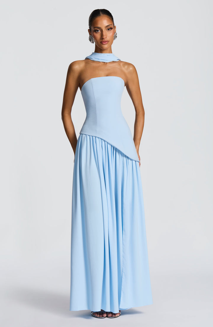 Marielle | Women's Evening Crepe Thigh Split Dress