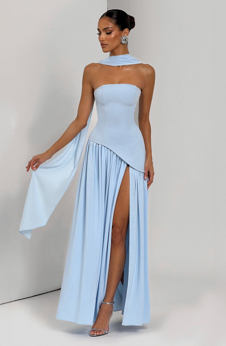 Marielle | Women's Evening Crepe Thigh Split Dress