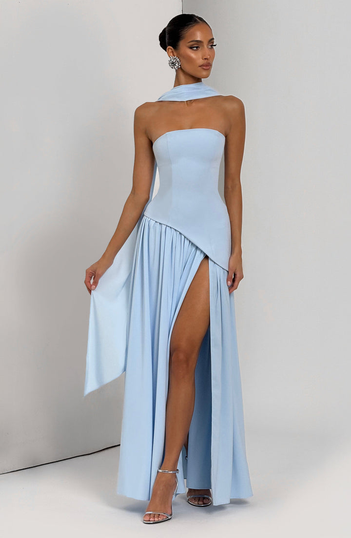 Marielle | Women's Evening Crepe Thigh Split Dress