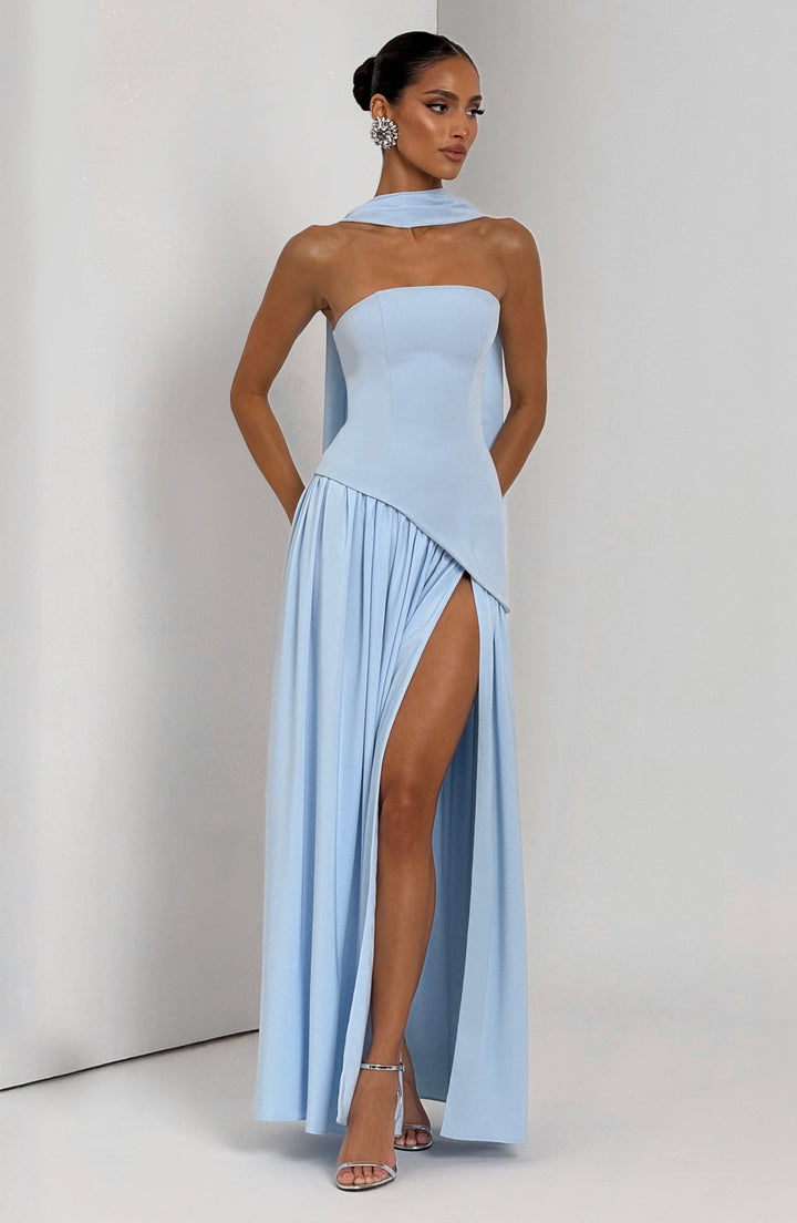 Marielle | Women's Evening Crepe Thigh Split Dress