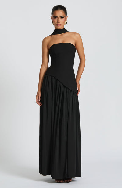 Marielle | Women's Evening Crepe Thigh Split Dress