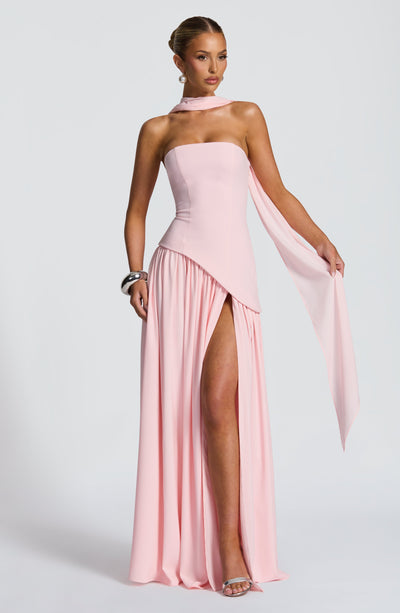 Marielle | Women's Evening Crepe Thigh Split Dress