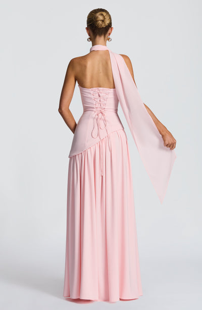 Marielle | Women's Evening Crepe Thigh Split Dress