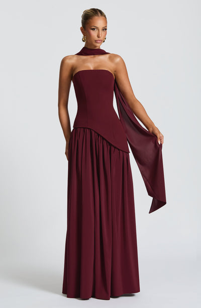 Marielle | Women's Evening Crepe Thigh Split Dress