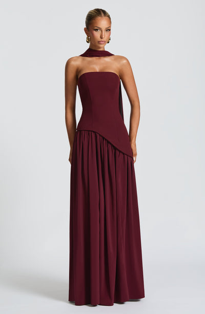 Marielle | Women's Evening Crepe Thigh Split Dress