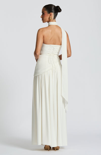 Marielle | Women's Evening Crepe Thigh Split Dress