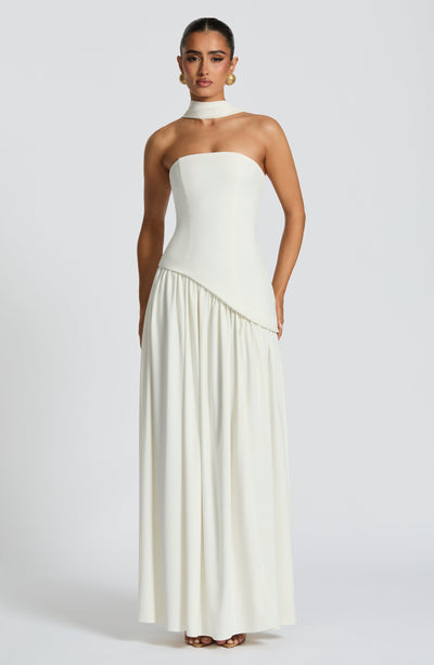 Marielle | Women's Evening Crepe Thigh Split Dress