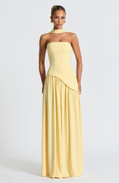 Marielle | Women's Evening Crepe Thigh Split Dress