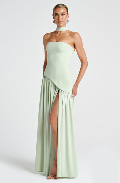 Marielle | Women's Evening Crepe Thigh Split Dress
