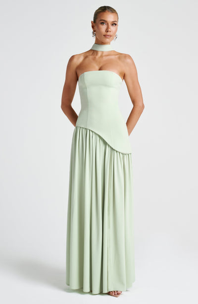 Marielle | Women's Evening Crepe Thigh Split Dress