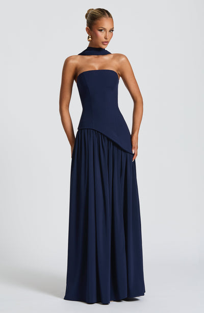 Marielle | Women's Evening Crepe Thigh Split Dress