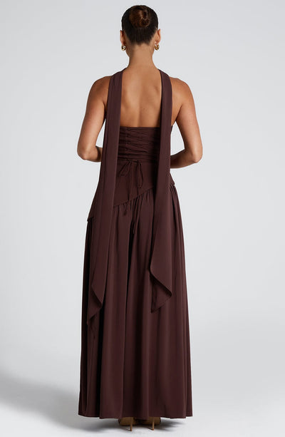 Marielle | Women's Evening Crepe Thigh Split Dress