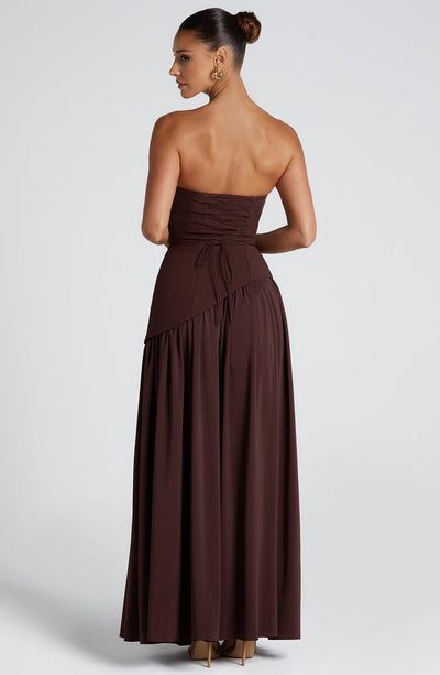 Marielle | Women's Evening Crepe Thigh Split Dress